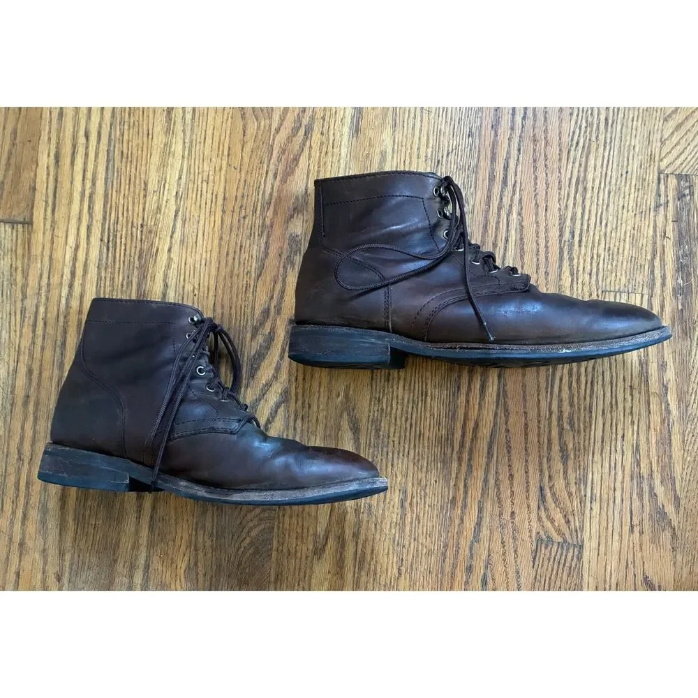 Thursday Boot Company Brown President Dark Leather Lace Up Boots  Mens Size 9.5